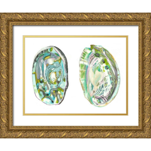 Abalone Shells II Gold Ornate Wood Framed Art Print with Double Matting by McCavitt, Naomi