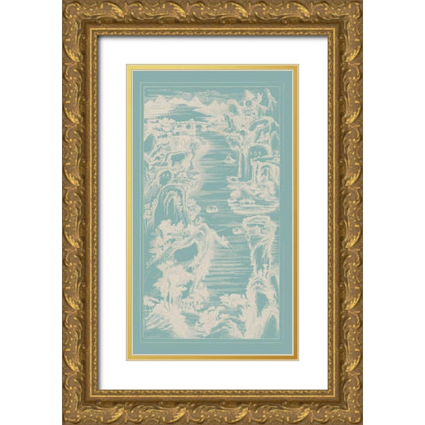 Chinese Birds-eye View in Spa I Gold Ornate Wood Framed Art Print with Double Matting by Vision Studio