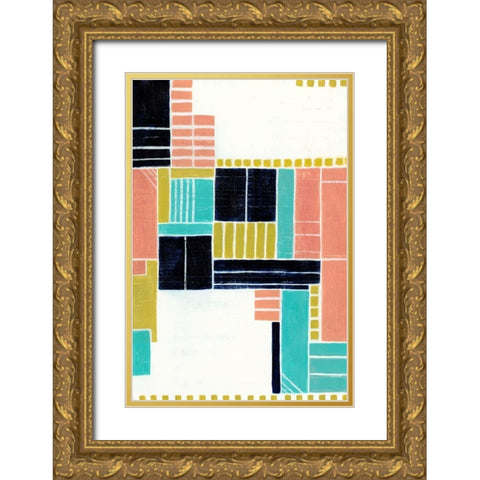 Blithe Puzzle II Gold Ornate Wood Framed Art Print with Double Matting by Popp, Grace