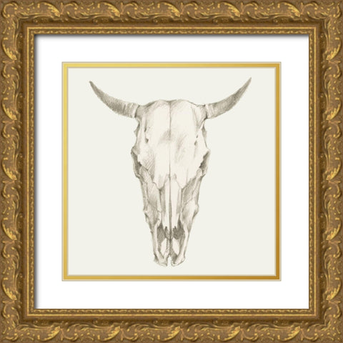 Custom Western Skull Mount I (ASH) Gold Ornate Wood Framed Art Print with Double Matting by Harper, Ethan