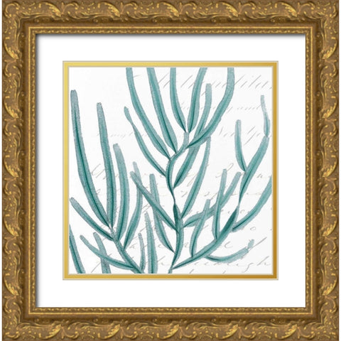 Aqua Marine I Gold Ornate Wood Framed Art Print with Double Matting by Hambly, Anna
