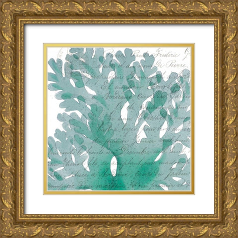 Aqua Marine III Gold Ornate Wood Framed Art Print with Double Matting by Hambly, Anna