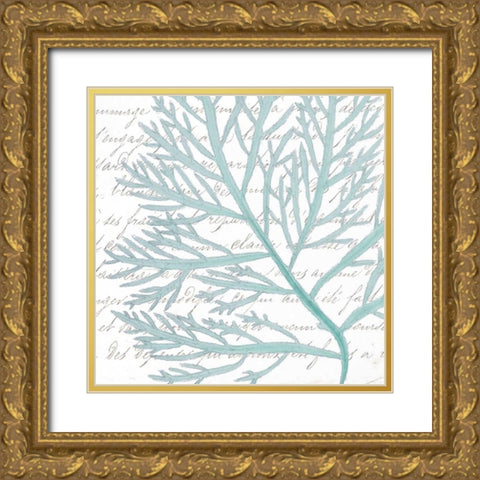 Aqua Marine VI Gold Ornate Wood Framed Art Print with Double Matting by Hambly, Anna