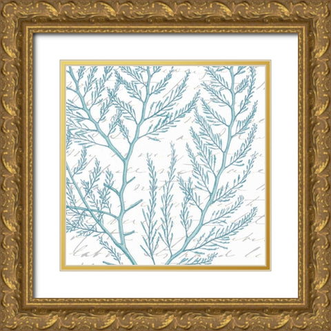Aqua Marine VIII Gold Ornate Wood Framed Art Print with Double Matting by Hambly, Anna