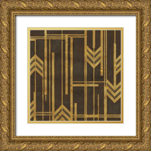 Gilded Deco I Gold Ornate Wood Framed Art Print with Double Matting by Vess, June Erica