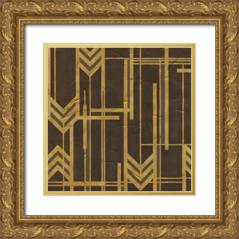 Gilded Deco II Gold Ornate Wood Framed Art Print with Double Matting by Vess, June Erica