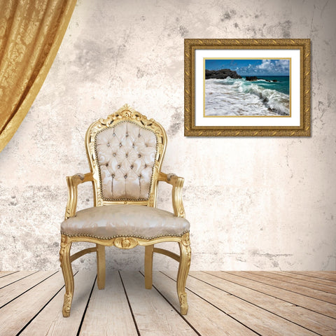Breaking Waves Gold Ornate Wood Framed Art Print with Double Matting by Head, Danny