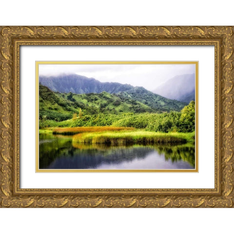 Coastal Marsh II Gold Ornate Wood Framed Art Print with Double Matting by Head, Danny