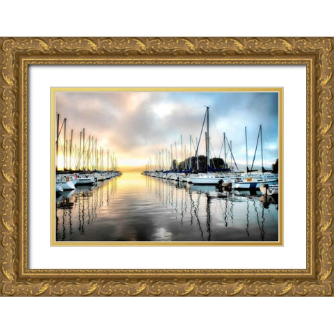 Sleeping Marina Gold Ornate Wood Framed Art Print with Double Matting by Head, Danny
