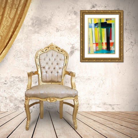 Intersecting Colors I Gold Ornate Wood Framed Art Print with Double Matting by Fuchs, Jodi