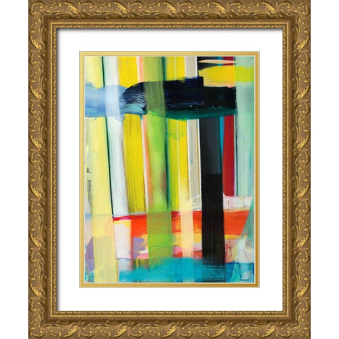 Intersecting Colors I Gold Ornate Wood Framed Art Print with Double Matting by Fuchs, Jodi