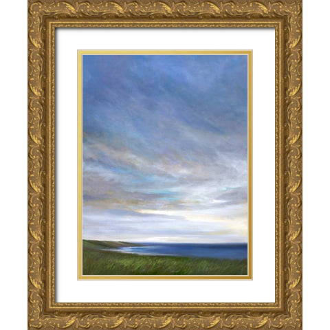 Coastal Clouds Diptych I Gold Ornate Wood Framed Art Print with Double Matting by Finch, Sheila