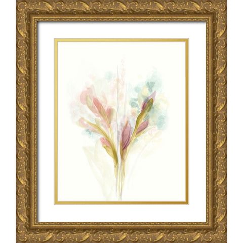 Floral Trace I Gold Ornate Wood Framed Art Print with Double Matting by Vess, June Erica