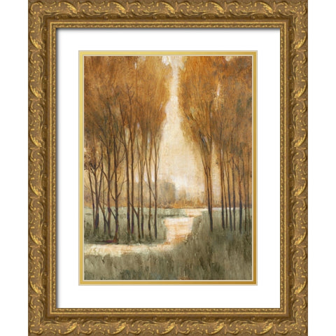 Custom Golden Forest I (ASH) Gold Ornate Wood Framed Art Print with Double Matting by OToole, Tim