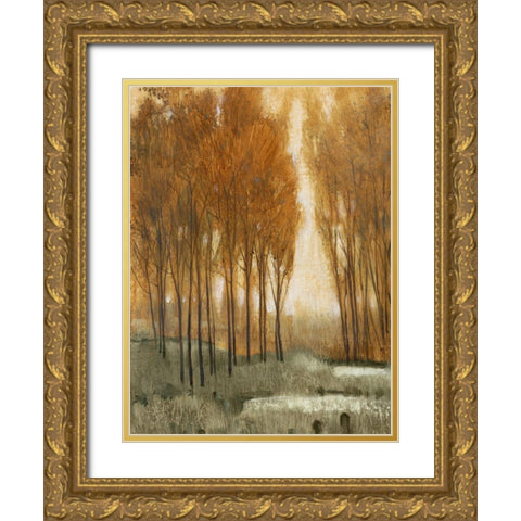 Custom Golden Forest II (ASH) Gold Ornate Wood Framed Art Print with Double Matting by OToole, Tim
