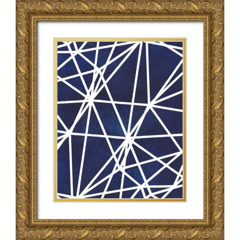 Indigo Pattern I Gold Ornate Wood Framed Art Print with Double Matting by Popp, Grace