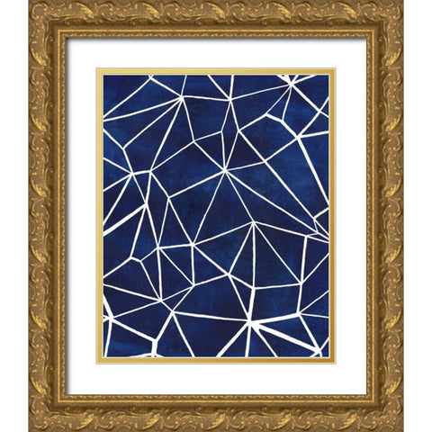 Indigo Pattern III Gold Ornate Wood Framed Art Print with Double Matting by Popp, Grace