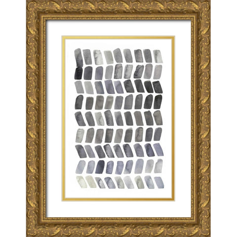 Watercolor Chevron I Gold Ornate Wood Framed Art Print with Double Matting by Popp, Grace