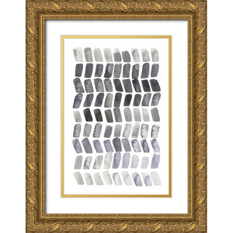 Watercolor Chevron II Gold Ornate Wood Framed Art Print with Double Matting by Popp, Grace