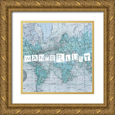 Map Words V Gold Ornate Wood Framed Art Print with Double Matting by Studio W