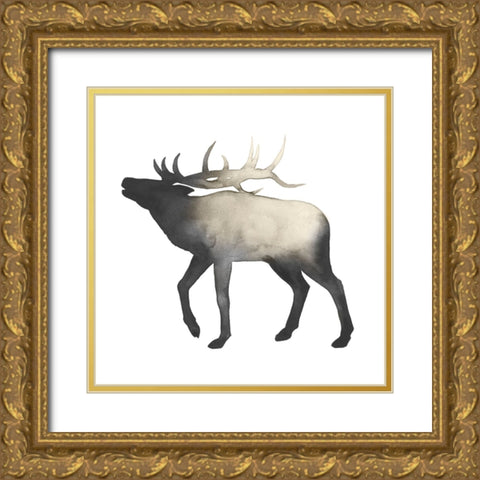 Sepia Animal Silhouette VI Gold Ornate Wood Framed Art Print with Double Matting by Popp, Grace