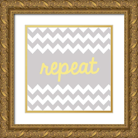 Repeat Gold Ornate Wood Framed Art Print with Double Matting by Hambly, Anna