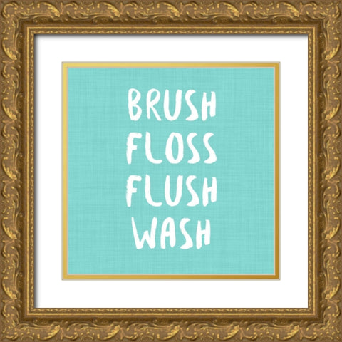Brush, Floss etc Gold Ornate Wood Framed Art Print with Double Matting by Hambly, Anna