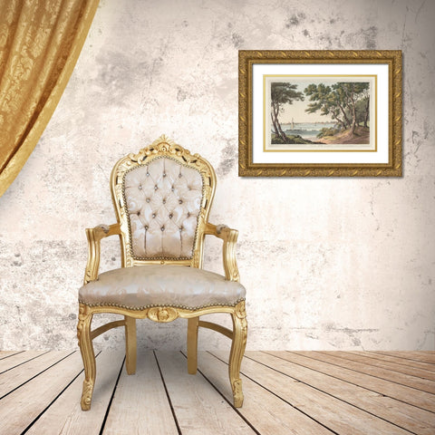 View of the River Gold Ornate Wood Framed Art Print with Double Matting by Stadler, Joseph