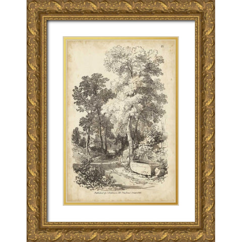 Noble Tree I Gold Ornate Wood Framed Art Print with Double Matting by Harding, J.D.