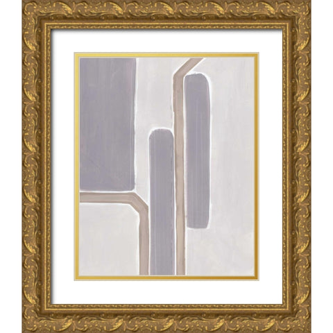 Neutral Impact IV Gold Ornate Wood Framed Art Print with Double Matting by Vess, June Erica