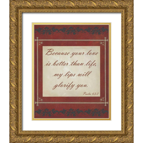 More Than Words V Gold Ornate Wood Framed Art Print with Double Matting by Studio W