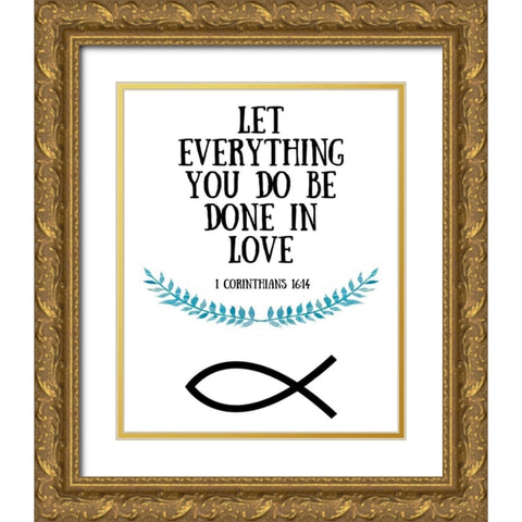 More Than Words IX Gold Ornate Wood Framed Art Print with Double Matting by Studio W