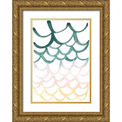 Mermaid Scales I Gold Ornate Wood Framed Art Print with Double Matting by Popp, Grace