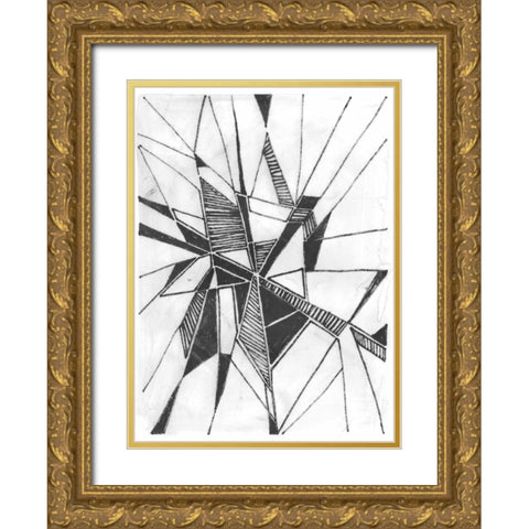 Symbol Imprint II Gold Ornate Wood Framed Art Print with Double Matting by Vess, June Erica