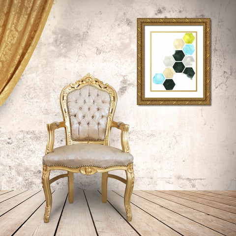 Hazed Honeycomb I Gold Ornate Wood Framed Art Print with Double Matting by Popp, Grace