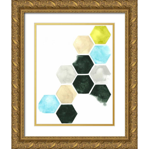 Hazed Honeycomb I Gold Ornate Wood Framed Art Print with Double Matting by Popp, Grace