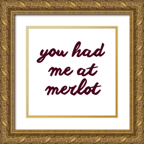 Wine Sentiment II Gold Ornate Wood Framed Art Print with Double Matting by Hambly, Anna