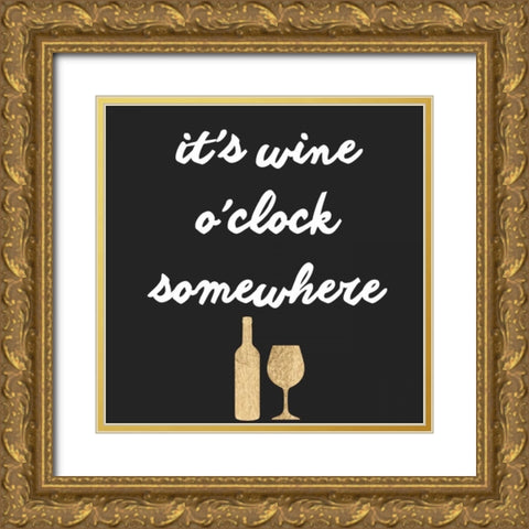 Wine Sentiment IV Gold Ornate Wood Framed Art Print with Double Matting by Hambly, Anna