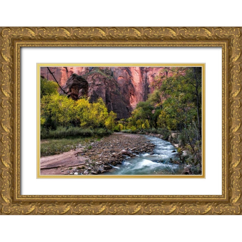Looking Upstream I Gold Ornate Wood Framed Art Print with Double Matting by Head, Danny