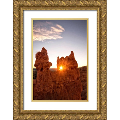 Shining through the Keyhole Gold Ornate Wood Framed Art Print with Double Matting by Head, Danny