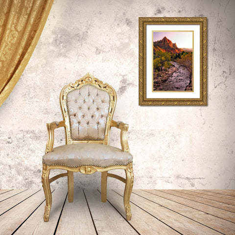 Sunset on the Watchman II Gold Ornate Wood Framed Art Print with Double Matting by Head, Danny