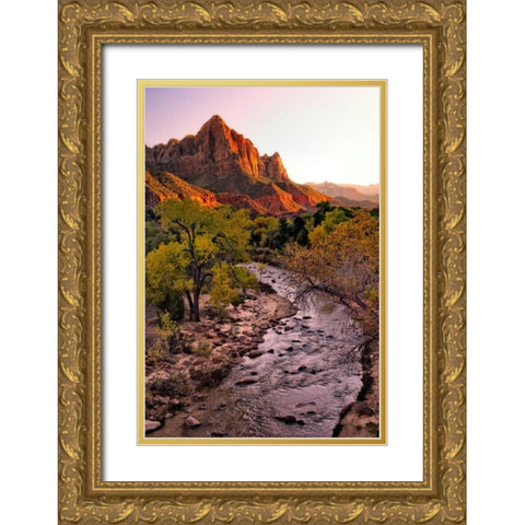 Sunset on the Watchman II Gold Ornate Wood Framed Art Print with Double Matting by Head, Danny