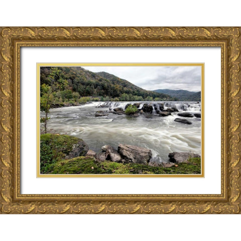 Sandstone Falls II Gold Ornate Wood Framed Art Print with Double Matting by Head, Danny