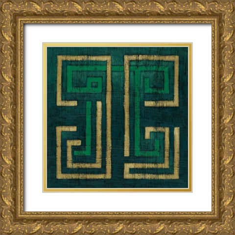 Emerald Diversion I Gold Ornate Wood Framed Art Print with Double Matting by Zarris, Chariklia