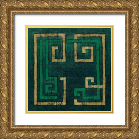 Emerald Diversion II Gold Ornate Wood Framed Art Print with Double Matting by Zarris, Chariklia