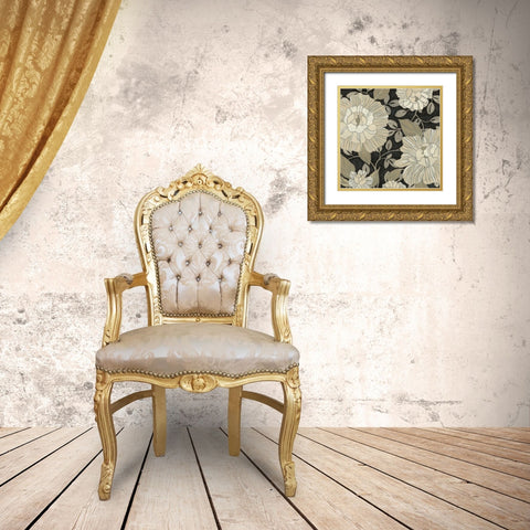 Garden Noir II Gold Ornate Wood Framed Art Print with Double Matting by Vess, June Erica