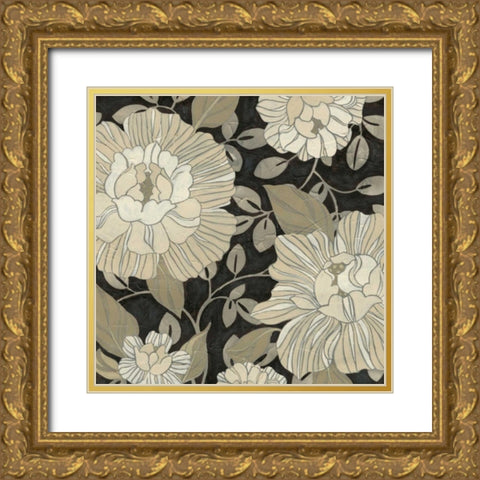 Garden Noir II Gold Ornate Wood Framed Art Print with Double Matting by Vess, June Erica