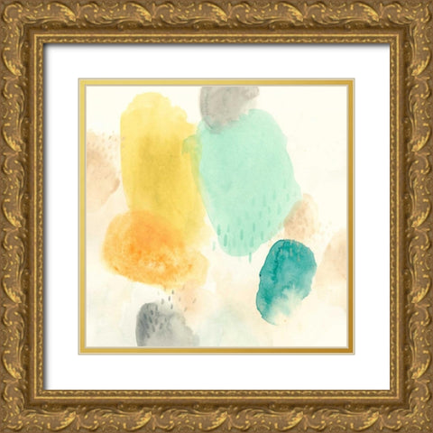 River Stones I Gold Ornate Wood Framed Art Print with Double Matting by Vess, June Erica