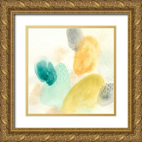 River Stones II Gold Ornate Wood Framed Art Print with Double Matting by Vess, June Erica