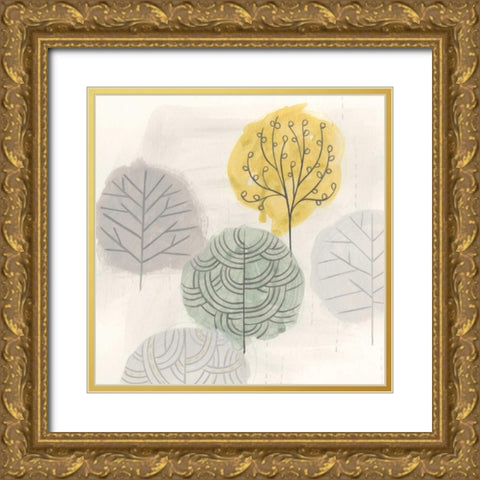 Forest Treasure I Gold Ornate Wood Framed Art Print with Double Matting by Vess, June Erica